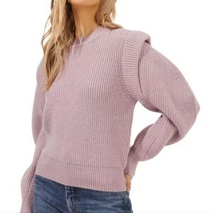 Astr Oversized Ribbed Sweater in Lilac